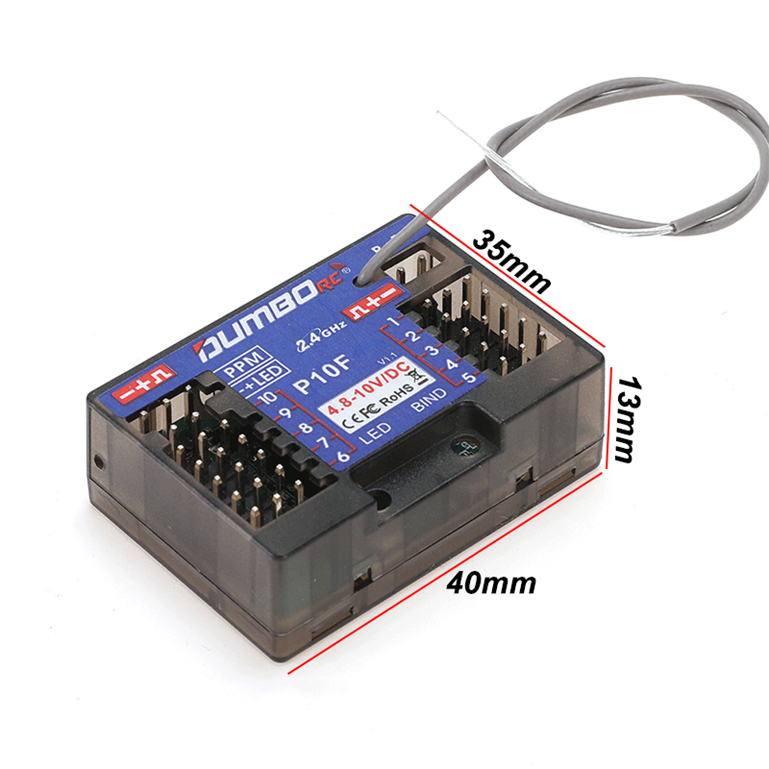 DUMBORC P10F P10FG 10CH 2.4GHz – Drone Racing Receiver recenzja i cena